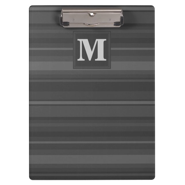 Monogram charcoal stripes clipboard (Front)
