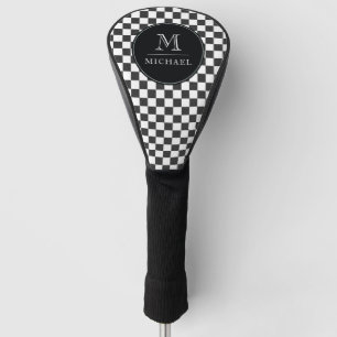 Monogram Checkered Flag Pattern Golf Head Cover