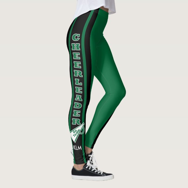 Monogram Cheerleader Dark Green Leggings (Right)