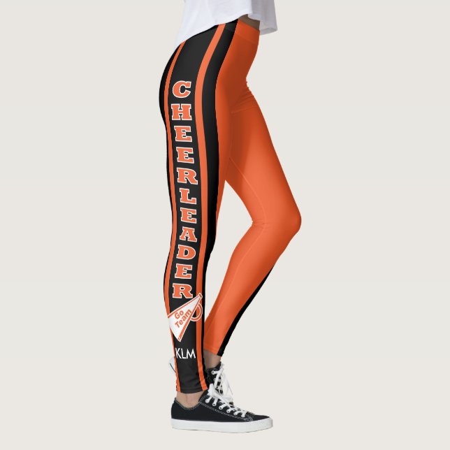 Monogram Cheerleader Orange Leggings (Right)