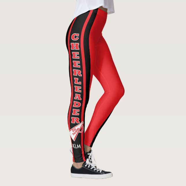 Monogram Cheerleader Red Leggings (Right)