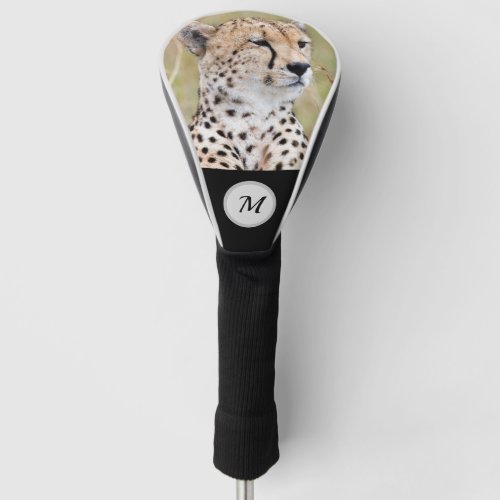 Monogram Cheetah wildlife personalized  Golf Head Cover