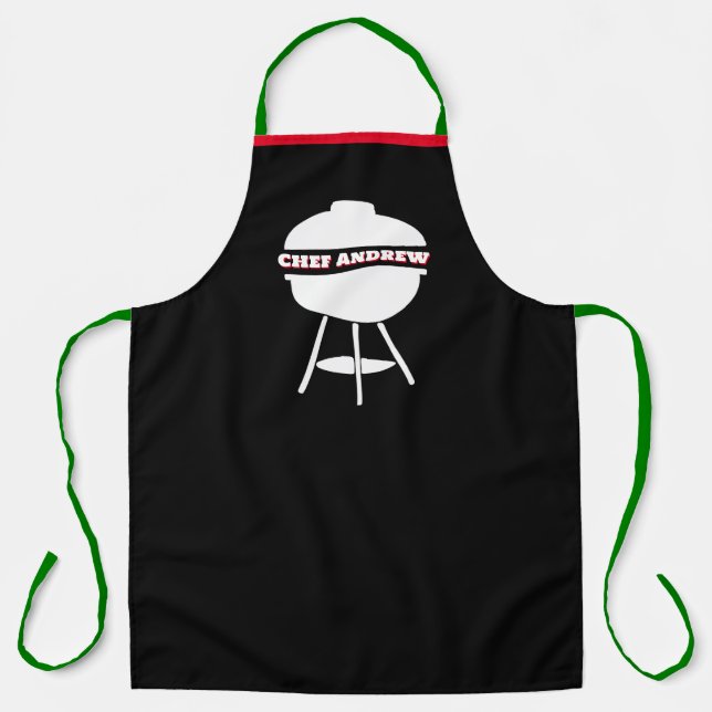 Monogram Chef Apron - Custom Name Grill Gift (Front)