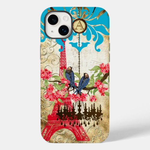Monogram Cherry Blossom  Bird Chandelier Case_Mate iPhone 14 Plus Case