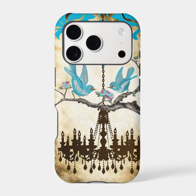 Monogram Cherry Blossom  Bird Chandelier Iphone Case (Back)