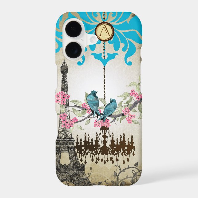 Monogram Cherry Blossom  Bird Chandelier iPhone Case-Mate iPhone Case (Back)