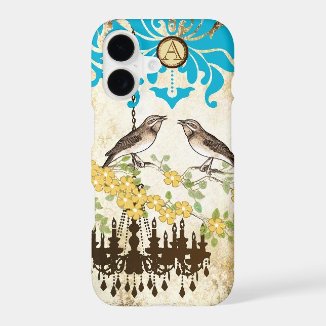 Monogram Cherry Blossom  Bird Chandelier iPhone Case-Mate iPhone Case (Back)