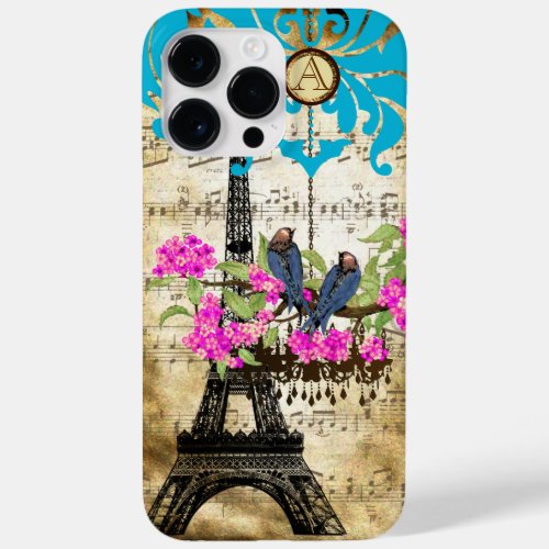 Monogram Cherry Blossom  Bird Chandelier iPhone Case_Mate iPhone 14 Pro Max Case