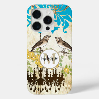 Monogram Cherry Blossom Bird Chandelier iPhone 15 Pro Case