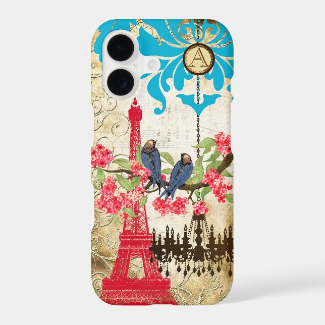 Monogram Cherry Blossom  Bird Chandelier iPhone Case-Mate iPhone Case (Back)