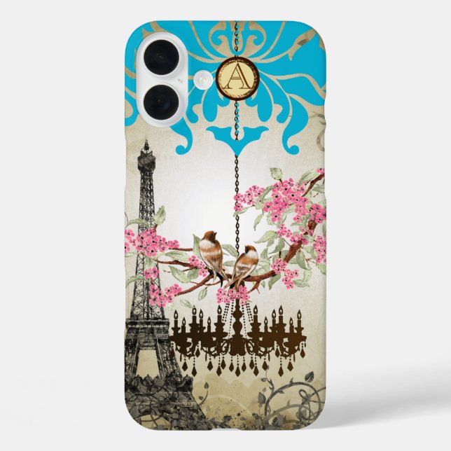 Monogram Cherry Blossom  Bird Chandelier iPhone Case-Mate iPhone Case (Back)