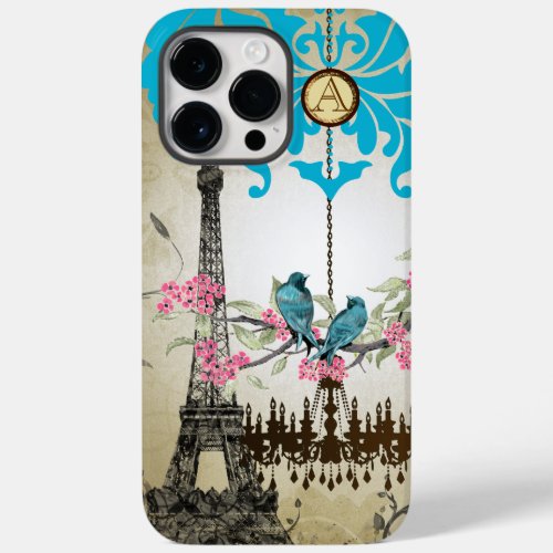 Monogram Cherry Blossom Bird Effiel Tower Paris Case_Mate iPhone 14 Pro Max Case
