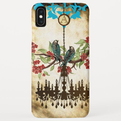 Monogram Cherry Blossom Vintage Bird Chandelier iPhone XS Max Case