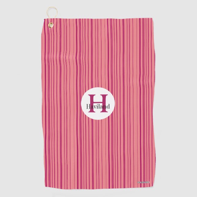 Monogram Cherry Line Monogram Golf Towel HAMbWG (Front)