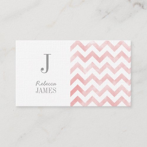 Monogram chevron business cards