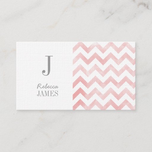 Customizable Monogram chevron business cards