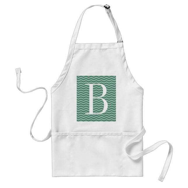 Monogram chevron pattern aprons for men and women (Front)