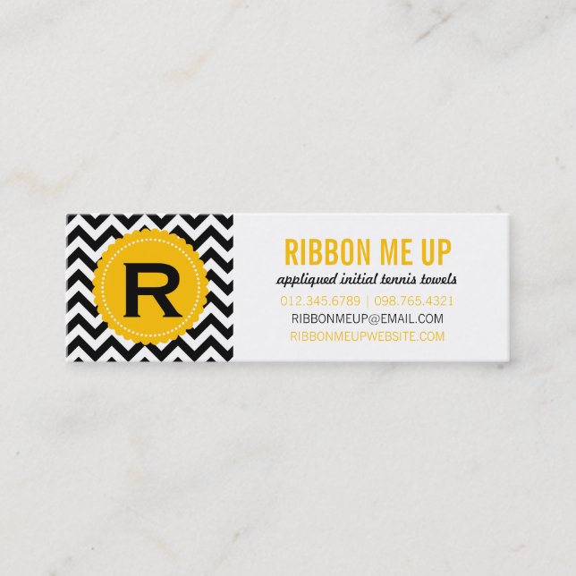 Monogram Chevron Pattern Business Cards (Front)