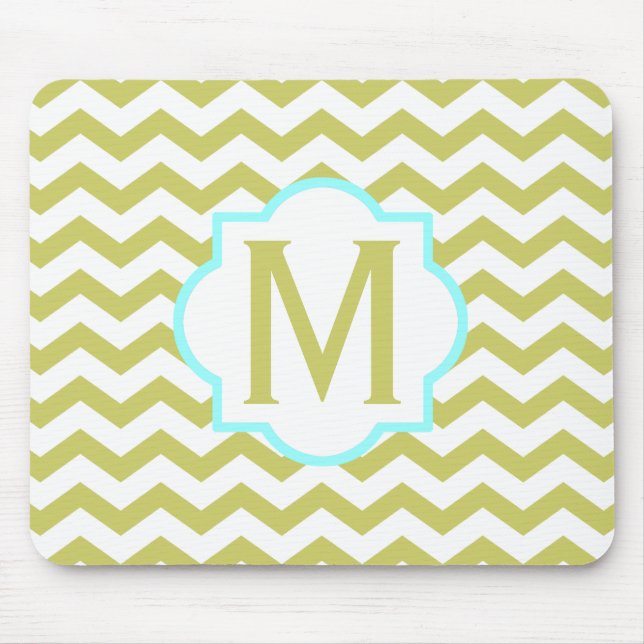 Monogram Chevron Pattern Mouse Pad (Front)