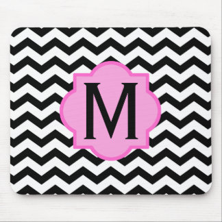 Monogram Chevron Pattern Mouse Pad