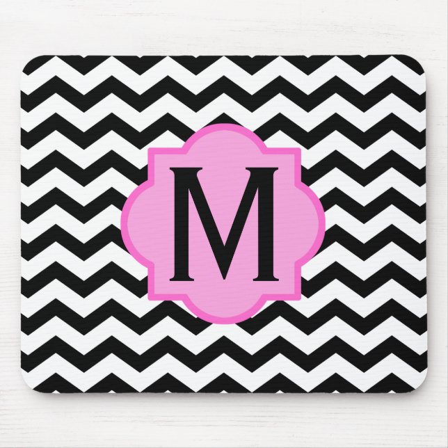 Monogram Chevron Pattern Mouse Pad (Front)