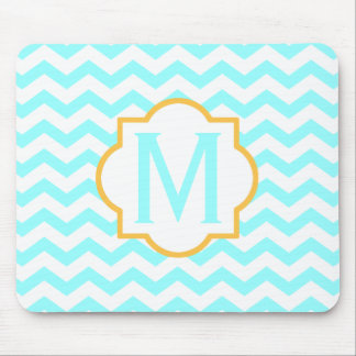 Monogram Chevron Pattern Mouse Pad