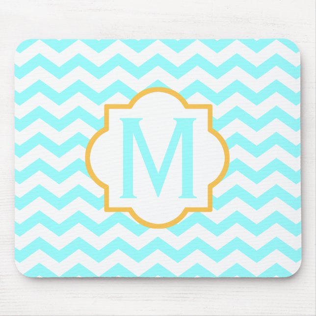 Monogram Chevron Pattern Mouse Pad (Front)