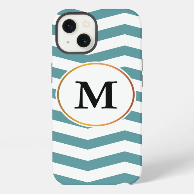 monogram & chevron patterned iphone case (Back)