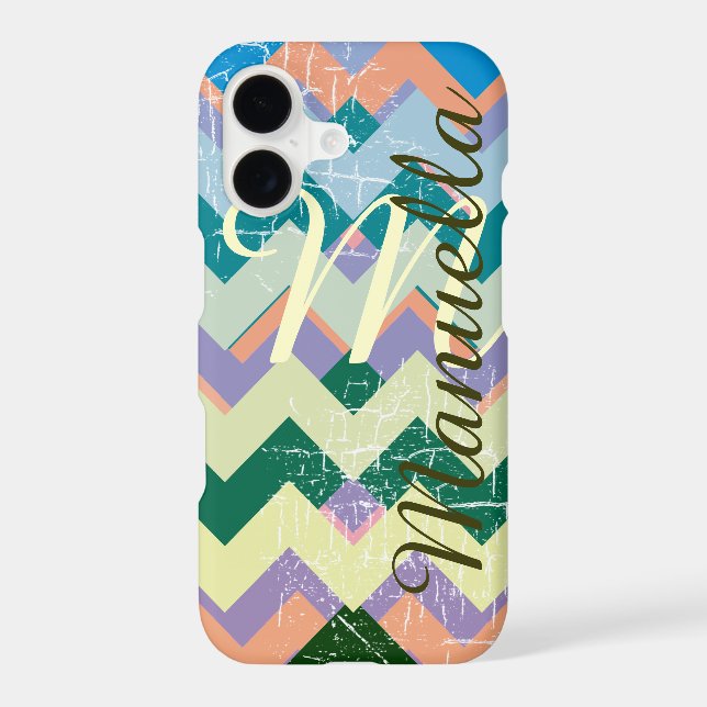 monogram chevron stripes Case-Mate iPhone case (Back)