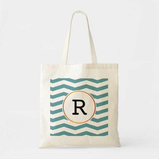 monogram & chevron tote bag (Front)