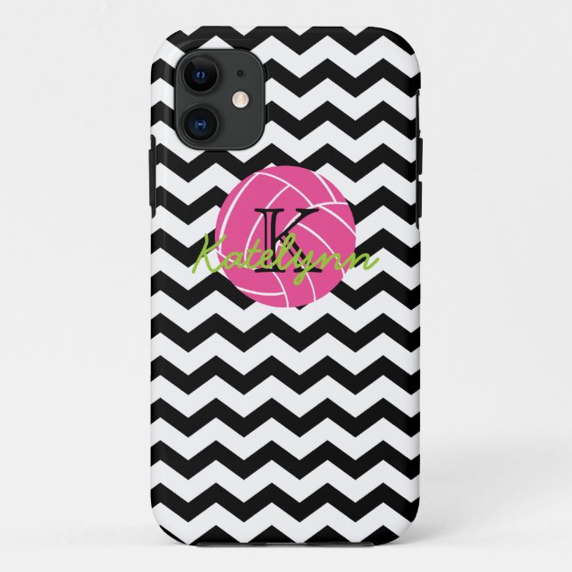 Monogram Chevron Zigzag Volleyball iPhone 5 Case (Back)