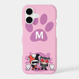 Monogram Chibi Harley Quinn & Catwoman With Cats iPhone 17 Case