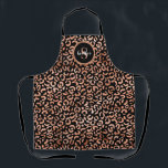 Monogram Chic Black Leopard Animal Print Apron<br><div class="desc">A trendy and chic rose gold foil leopard animal print decorates this apron. Personalize it with your monogram initial and name. Designed for you by Blackberry Boulevard.</div>