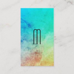 Monogram Chic Colored Texture and Gray Business Card