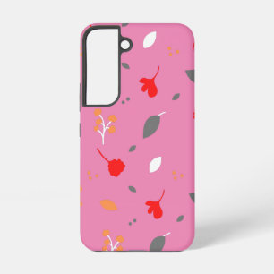 Monogram Chic Flower Pink Samsung Galaxy s 22 S22 Case