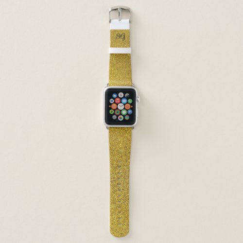 Monogram Chic Gold Glitter Apple Watch Band