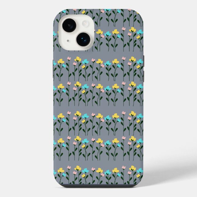  Monogram chic Grey  Floral Pattern  Iphone Case (Back)