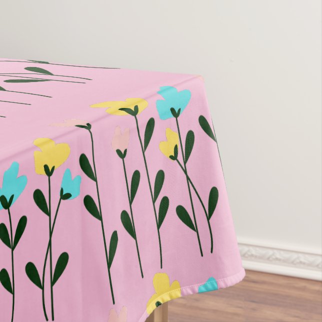  Monogram chic Grey  Floral Pattern  Tablecloth (In Situ)