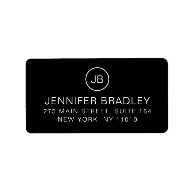 Monogram Chic Personalized Name Return Address Label (Front)