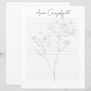 Monogram Chic Script Name Stationery Paper