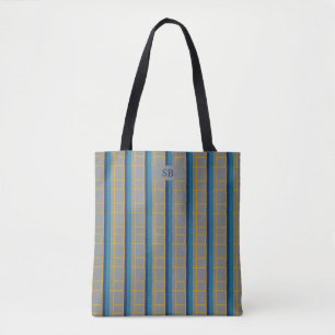 Monogram Chicago City Abstract Flag & Subway Tote Bag
