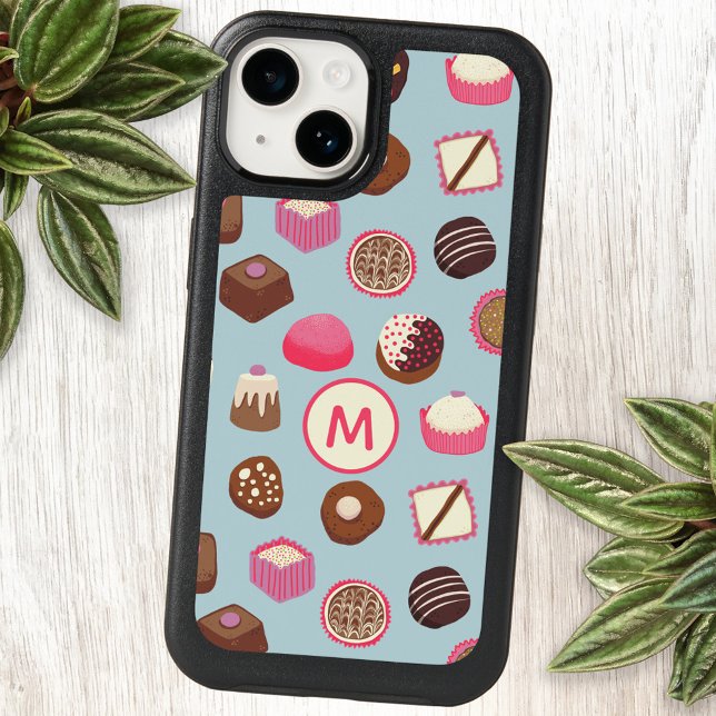 Monogram Chocolate Candy Confectionery Otterbox iPhone Case (Chocolates and Candies monogram phone case)