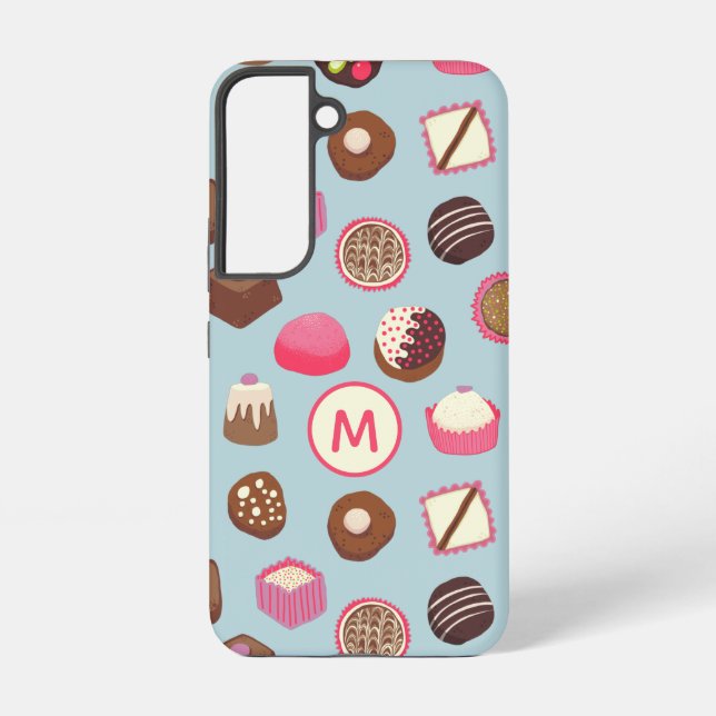 Monogram Chocolate Candy Confectionery Samsung Galaxy Case (Back)