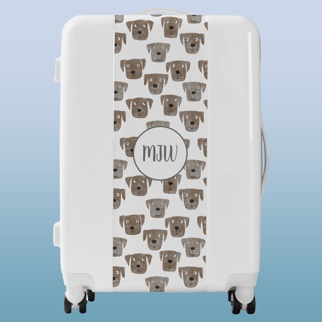 Monogram Chocolate Labrador Retriever Dog Luggage (Creator Uploaded)