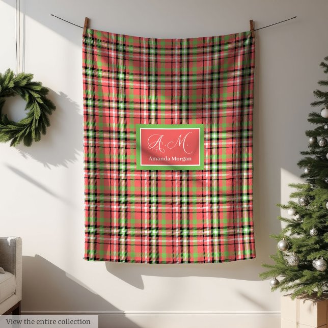 Monogram Christmas Blanket Classic Tartan Accent (Monogram Christmas Blanket Classic Tartan Accent)