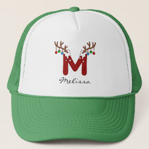 Monogram Christmas Family Holidays Mom Matching Trucker Hat