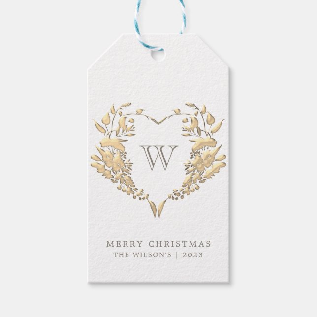 Monogram Christmas Gift Tags (Front)