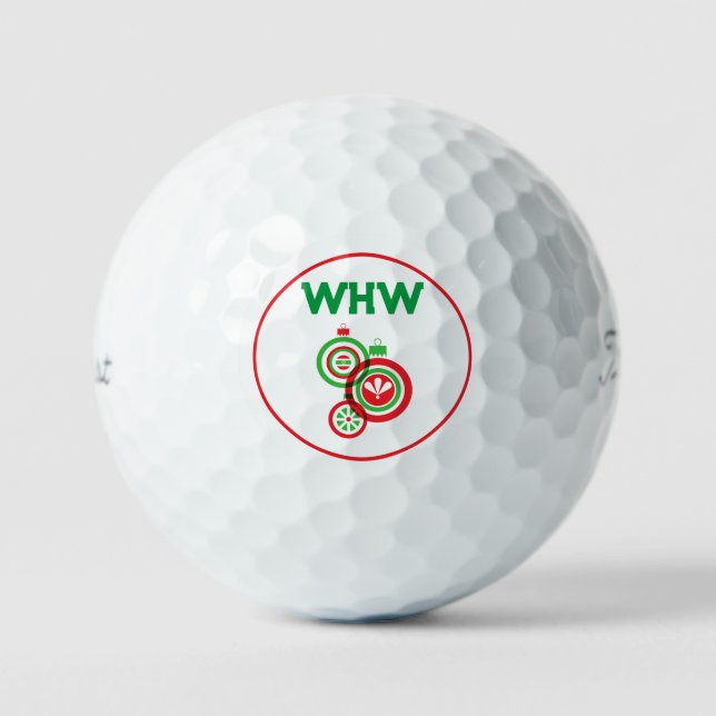 Monogram Christmas Golf Ball (Front)