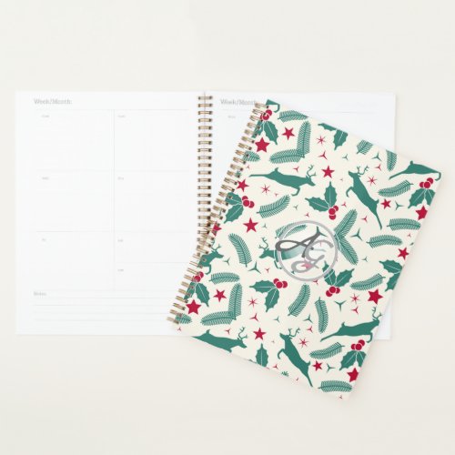 Monogram Christmas Holidays Decor Stag Holly Folk Planner