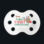 Monogram Christmas PACIFIER<br><div class="desc">Pacifier QPC Template CUSTOMIZABLE MONOGRAM Cute "CHRISTMAS" "FIRST CHRISTMAS" Holidays Unique</div>